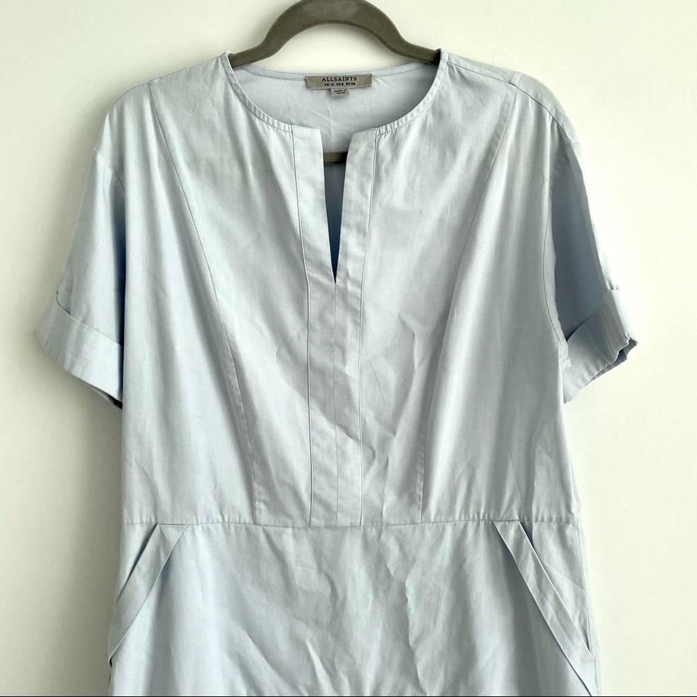 All Saints Blue Ruffle Bottom Dress - Picture 4 of 8